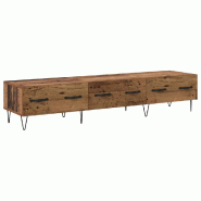 Helloshop26 - Meuble TV minimaliste pratique avec tiroirs 150 x 36 x 30 cm en bois d'ingénierie ancien 02_0052772 - métal 3000237582208