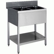ITALCONCEPT L2G Plonge Inox 304 Demontable, 2 Bacs 850mm x 1400mm x 700 mm - 3616350023537