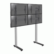 KIMEX Support sur pieds mur d'images pour 4 écrans TV 45''-55'' - Hauteur 240cm - A poser - gris 3700685417731 KIMEX Support sur pieds mur d'images pour 4 écrans TV 45''-55'' - Hauteur 240cm - A poser - gris 3700685417731