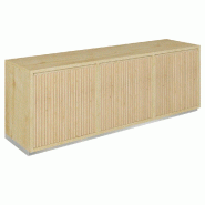 Meuble Vertigo T01 6 tiroirs à l'anglaise MDF nat et chêne clair 180x47x60 cm