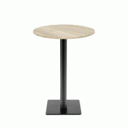 RestooTab - Mange-debout Milan T Ø50cm décor chêne ponty - marron fonte TB-MITFF-R50M-CH.PONT