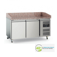Table de préparation à pizza 2 portes - Combisteel - Réf 7950.5135 - Capacité 390L - Plage de température +2°C à +8°C_0