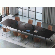 Bureau de direction Volkor structure tube d'acier et plan en placage de bois Bureau de direction Volkor structure tube d'acier et plan en placage de bois