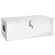 Vidaxl boîte de rangement argenté 80x39x30 cm aluminium 152252
