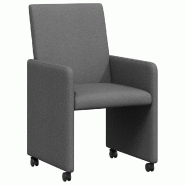 VidaXL Chaises de Salle à Manger avec Roues 2 pcs Gris foncé tissu Modèle Nova Riviera - 42017808