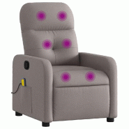 VidaXL Fauteuil de massage inclinable Taupe Tissu Modèle Farlonis - 8721012371705