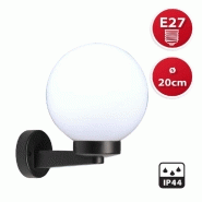 Applique avec sphère en pmma 200mm, pour extérieur, e27, blanche