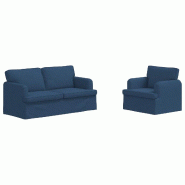 Canapé 2 pcs Bleu 162 x 80 x 85 cm tissu Modèle Apex Prime Élite - Matériau naturel 8721364374539
