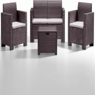 Canapé deux places Bica Nebrasca effet rotin marron - marron matière synthétique NEBRASKA