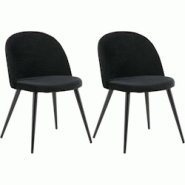 Chaise en velours avec pieds en acier Velvet (Lot de 2) noir Venture Home - noir 3700866352585 Chaise en velours avec pieds en acier Velvet (Lot de 2) noir Venture Home - noir 3700866352585