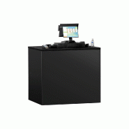 Comptoir-caisse MADRID - 1000 mm - Plateau de travail en granit noir - Noir mat