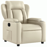 Fauteuil inclinable Crème Similicuir Modèle Xermelix - 372428