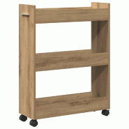 Helloshop26 - Armoire rectangulaire moderne rangement pratique 60 x 22 x 79 cm en bois d'ingénierie chêne artisanal 02_0052163 - Bois massif 3000237