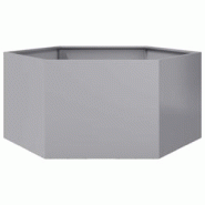 Helloshop26 - Jardinière bac lit surélevé plantes fleurs terrasse jardin hexagone 104 x 90 x 45 cm acier galvanisé Argent 02_0038634 - 3000217800629 Helloshop26 - Jardinière bac lit surélevé plantes fleurs terrasse jardin hexagone 104 x 90 x 45 cm acier galvanisé Argent 02_0038634 - 3000217800629