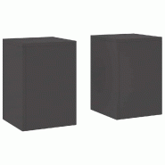 Helloshop26 - Lot de 2 supports de plantes en métal moderne extérieur 24 x 24 x 35 cm pratique durable en acier noir 02_0052021 - noir métal 300023
