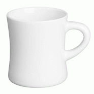 Lot de 6 mugs 300 ml en porcelaine vitrifiée blanche