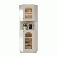 Merax colonne d'angle LED 166.5 cm, niche ouverte et étagères réglables, blanc - gris N656P350897W