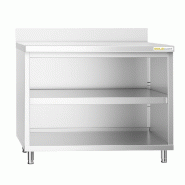 Meuble bas inox ouvert 1000x600 mm adossée PREMIUM - GOLDINOX - gris inox 3701770809493