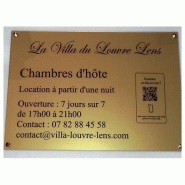 Plaque signalétique altuglass teinté ( option marquage braille et relief) 300x200 mm