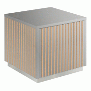 Podium 1 porte push-pull Vertigo T01 MDF naturel et gris alu 45x45x40cm
