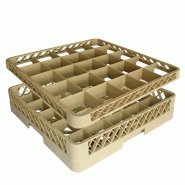Réhausse casier de lavage 25 compartiments 50x50x4,5cm polypropylène beige