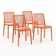 RATTATAN Set 4 Chaises en polypropylène avec fibre de verre empilables pour extérieur et jardin, bar et restaurant, cuisine design moderne - ANNA - RATTATAN Set 4 Chaises en polypropylène avec fibre de verre empilables pour extérieur et jardin, bar et restaurant, cuisine design moderne - ANNA -
