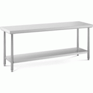 Royal Catering RC-WT20060SS Table de travail inox Plan de travail en inox Plan de travail professionnel Table de travail cuisine 200 x 60 cm 195 kg - Royal Catering RC-WT20060SS Table de travail inox Plan de travail en inox Plan de travail professionnel Table de travail cuisine 200 x 60 cm 195 kg -