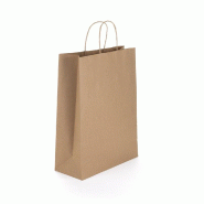 Sac kraft brun - poignées torsadées - 27x11x36cm - pack de 200
