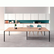 Grande table de réunion en bois mélaminé 14mm et structure acier - Agile XL