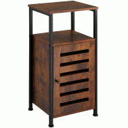 Tectake Armoire d’appoint DURHAM Meuble de rangement Style Vintage 38,5x31,5x81cm - Bois foncé industriel, rustique - 404223 - marron Bois manufact