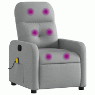 VidaXL Fauteuil de massage inclinable Gris clair Tissu Modèle Kervanel - 8721012371637