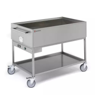 Bain-marie sur chariot BMC-211 - 2 x GN 1/1 - 710 x 640 x 900 mm - 230/50-60/1 - Résistance 2000 W - Inox AISI 304 Bain-marie sur chariot BMC-211 - 2 x GN 1/1 - 710 x 640 x 900 mm - 230/50-60/1 - Résistance 2000 W - Inox AISI 304