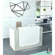 Borne d'accueil Z2 Officity - Compacte et moderne - 126, Blanc mat, Béton_0