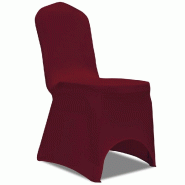 Décoshop26 - Housse de chaise extensible 100 pcs Bordeaux  DEC022503 - 3001285469602