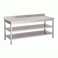 Gastro-Inox Table de travail avec double fond et rebord 1800x700x880mm - 7445908585540