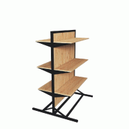 Gondole double face L92xP82xH145cm Westside Noir mat - tube 30x30mm -bois