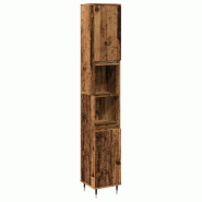 Helloshop26 - Armoire de salle de bain design industriel 30 x 30 x 190 cm espace de rangement optimal en bois vieux bois 02_0051076 - Bois massif 3000