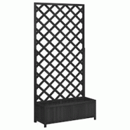 Helloshop26 - Jardinière bac lit surélevé plantes fleurs terrasse jardin avec treillis bois massif de sapin noir 02_0038338 - 3000214212777 Helloshop26 - Jardinière bac lit surélevé plantes fleurs terrasse jardin avec treillis bois massif de sapin noir 02_0038338 - 3000214212777