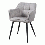 Helloshop26 - Lot de 2 chaises de salle à manger salon design moderne cuisine 81 x 57 x 53 cm gris noir 03_0009606 - 3000224776986