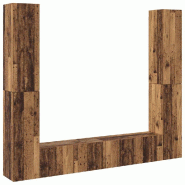 Helloshop26 - Lot de 6 meubles TV muraux modernes 80 x 30 x 30 cm espace de rangement pratique en bois d'ingénierie vieux bois 02_0055877 - Bois mass
