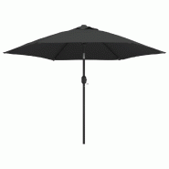 Helloshop26 - Parasol d'extérieur avec led et mât en acier 300 cm anthracite 02_0008173 - métal 3000437247761
