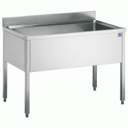 Plonge inox adossée 1 bac sans étagère basse 1000x700 mm - PDLP710
