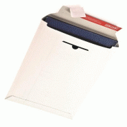 Pochette d'expédition blanche en carton rigide 245x345x30mm - par 100