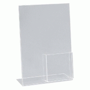 Présentoir visuel A4 et brochures 1/3 format A4 - Polystyrène crystal