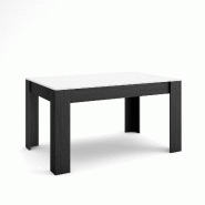 SKRAUT HOME Table à manger, 140x90x76 cm, Pour 6 personnes, Meubles de Salon, Blanc et noir - blanc Bois manufacturé 484_5
