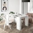 SKRAUT HOME - TABLE CONSOLE EXTENSIBLE, CONSOLE MEUBLE, 140X90X77CM, POUR 6 PERSONNES, TABLE à MANGER, BLANC