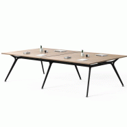 Table de réunion Arkitek XL Actiu - piètement aluminium - plateau bois - L241 P160 cm - 6 finitions