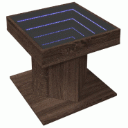 VidaXL Table basse avec LED chêne marron 50x50x45 cm bois d'ingénierie Modèle Savane Chic - 847566