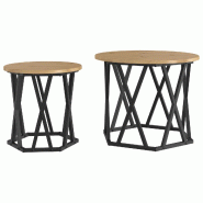 VidaXL Table d'appoint 2 pcs Chêne artisanal Modèle Zenith Moderne - 868248