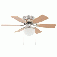 VidaXL Ventilateur de plafond orné d'une lampe 82 cm marron clair - 50536